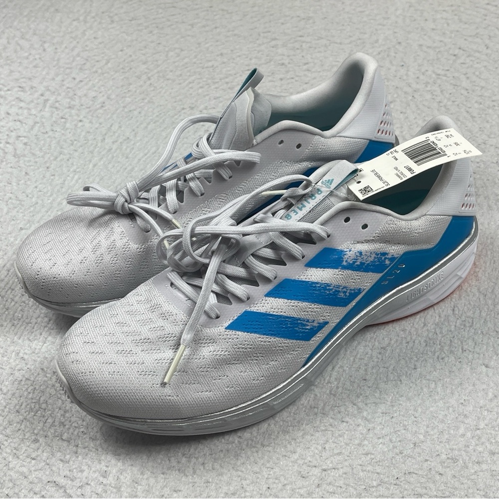 Adidas SL20 Primeblue Running Shoes Mens 12.5 White Blue FU6617 Lightstrike